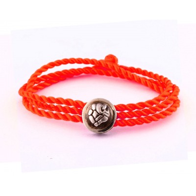 Ganesh Bracelet Cum Pendant in Silver on Size Adjustable Nylon Thread